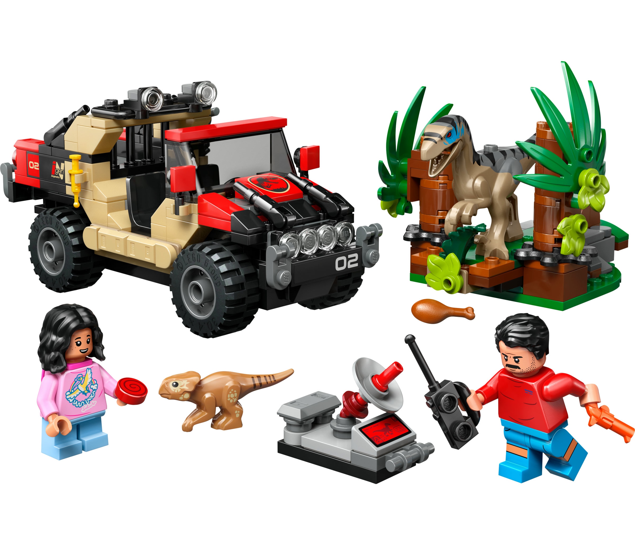 Juego de construcción Huida en Todoterreno y Raptor al Acecho LEGO Jurassic World - 76972 8