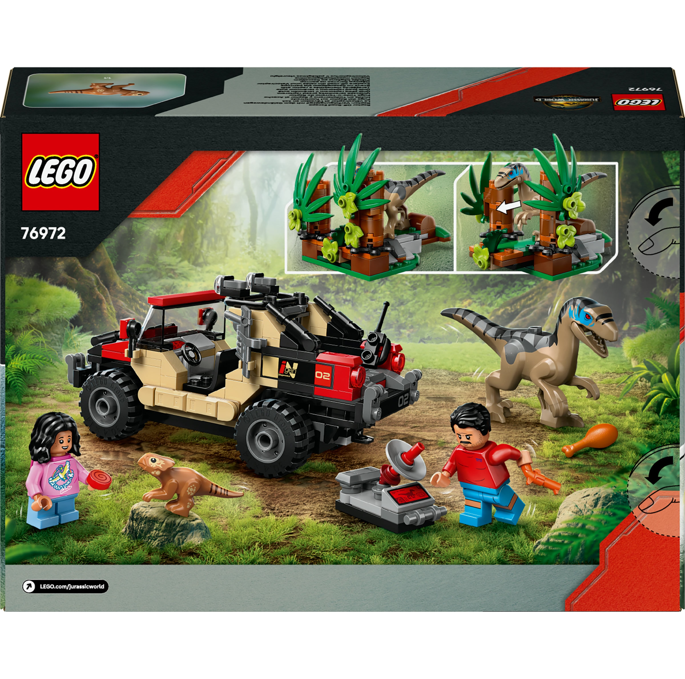 Juego de construcción Huida en Todoterreno y Raptor al Acecho LEGO Jurassic World - 76972 9
