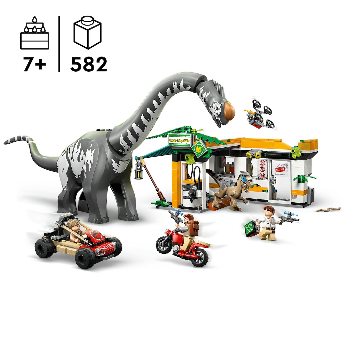 Missão de Localização de Raptor e Titanossauro Lego Jurassic World 4