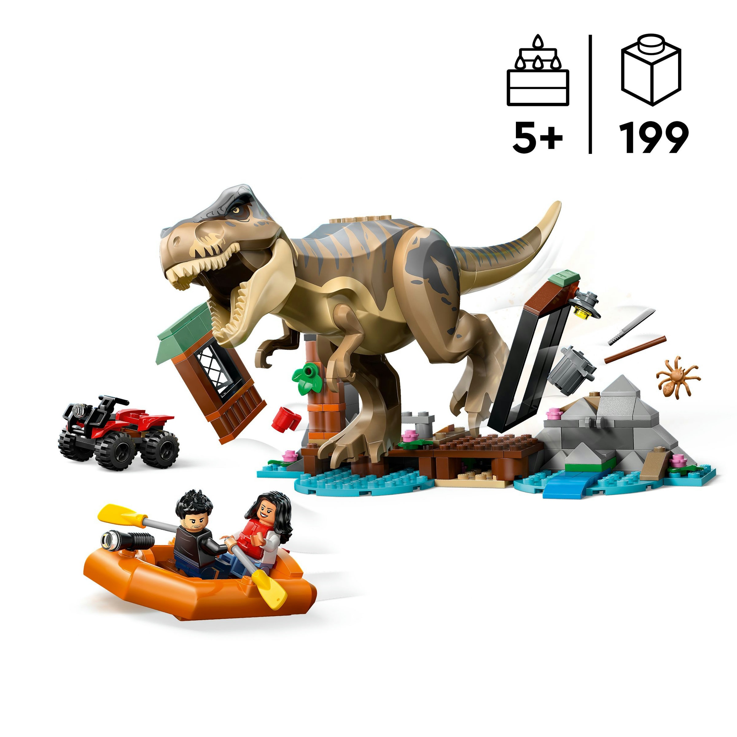 Juego de construcción Huida por el Río y T. rex a la Caza LEGO Jurassic World - 76975 4