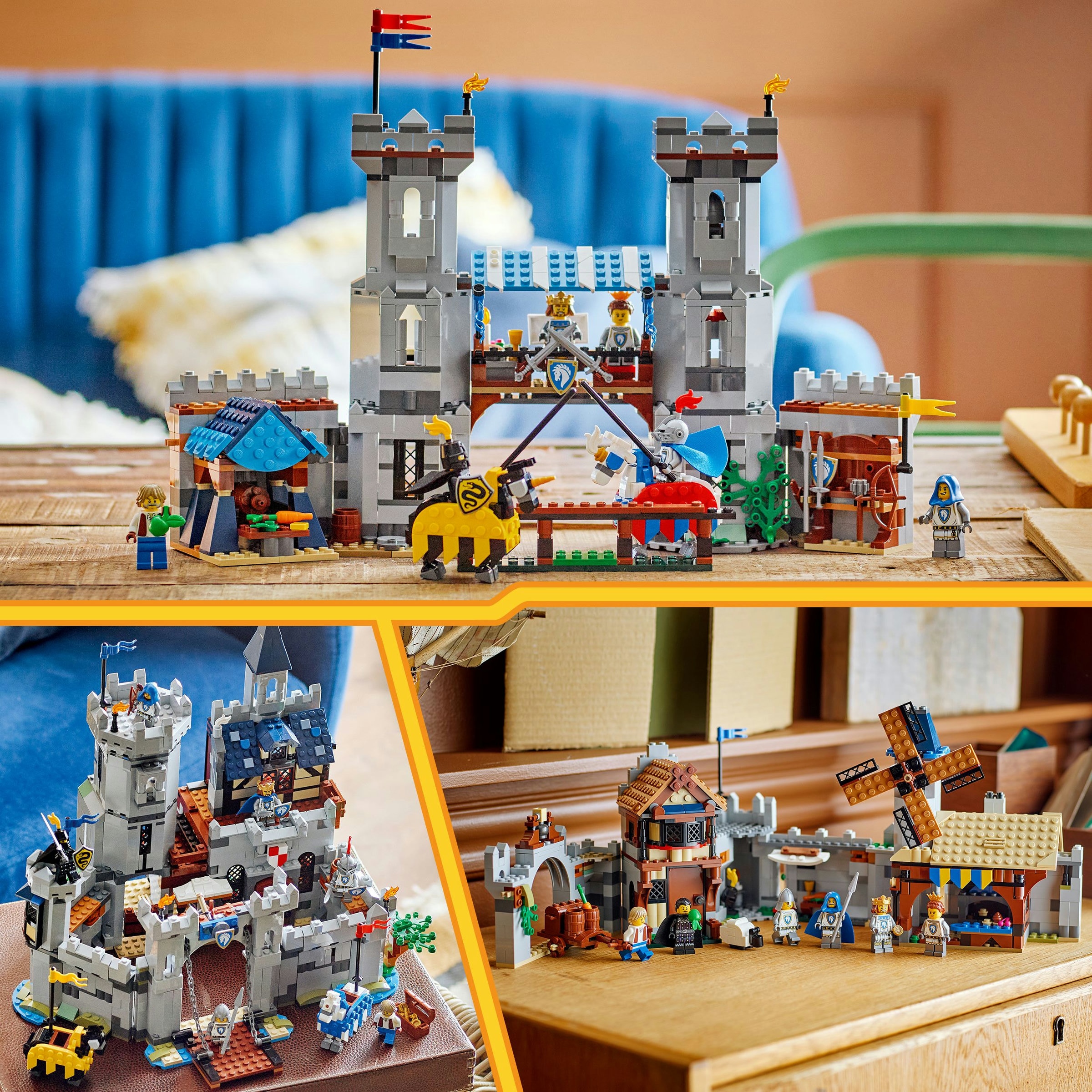 Castelo Medieval com Cavaleiro e Cavalo Lego Creator 7
