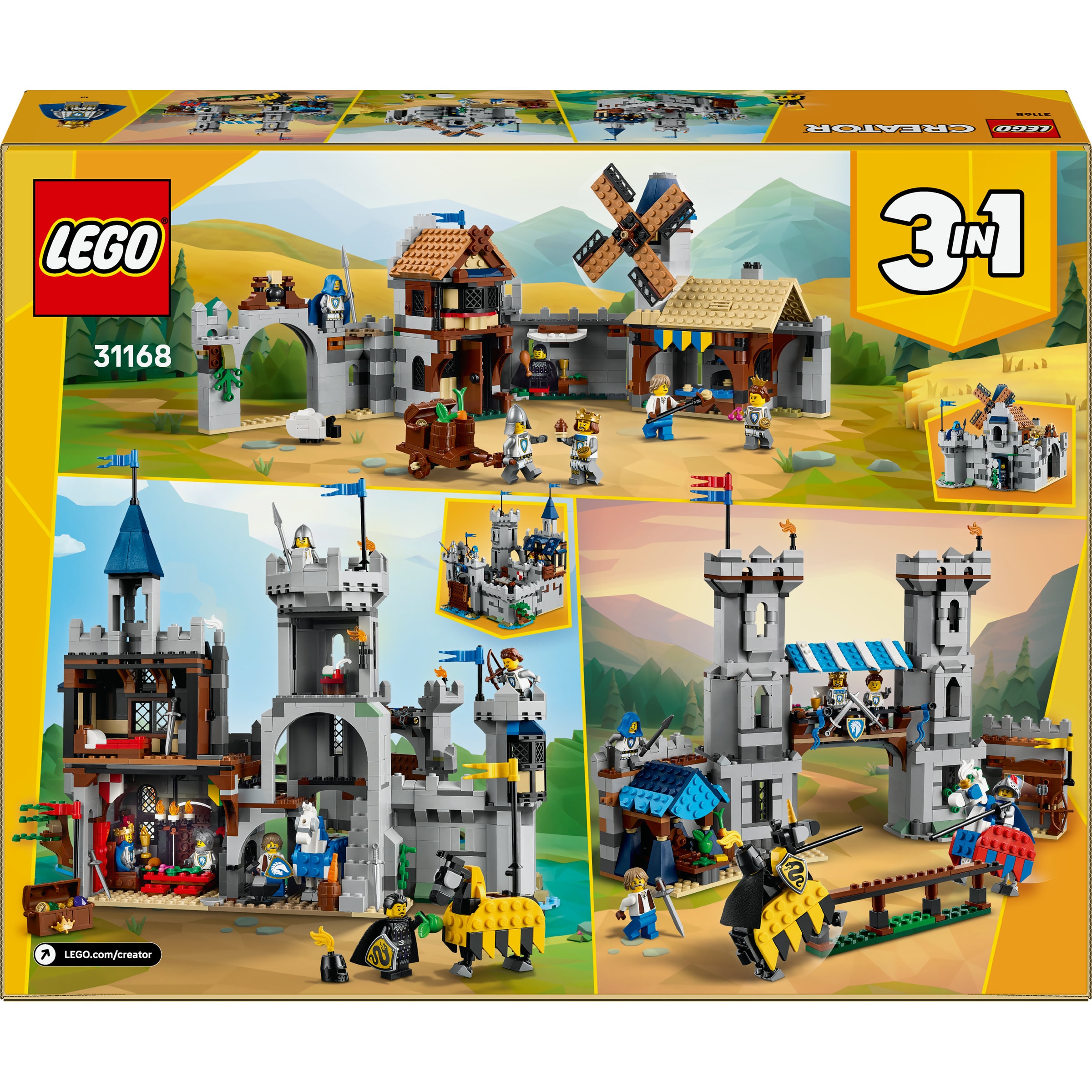 Castelo Medieval com Cavaleiro e Cavalo Lego Creator 9
