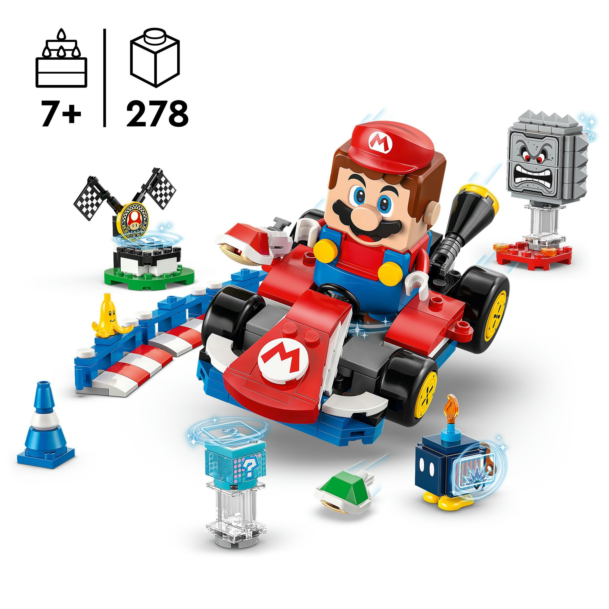 Juego de construcción Mario Kart Mario interactivo y Kart estándar LEGO Super Mario - 72043 4