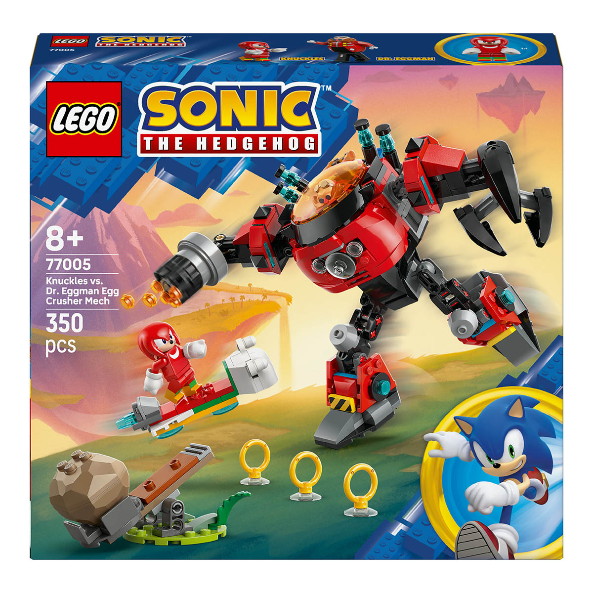 Imagen 0 de Juego de construcción Knuckles vs. Meca Egg Crusher del Dr. Eggman LEGO Sonic - 77005