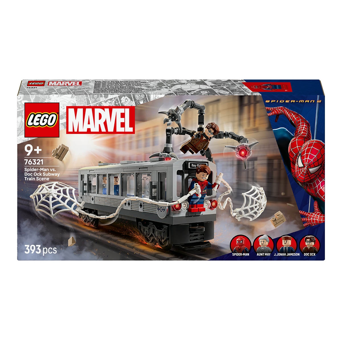 LEGO – Juego de construcción Spider-Man vs. Doc Ock: Escena del Tren Subterráneo LEGO Super Hero.