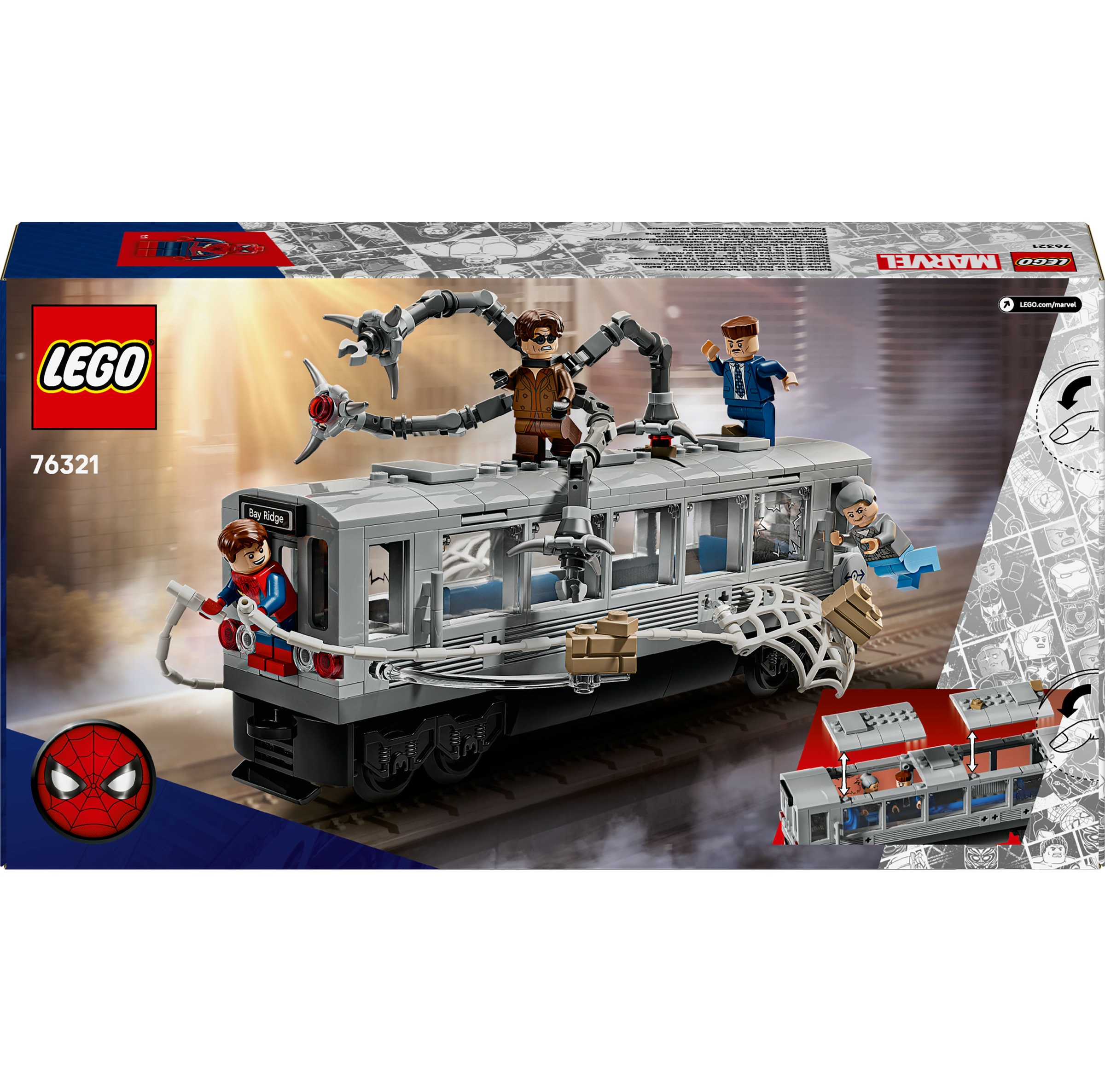 Juego de construcción Spider-Man vs. Doc Ock: Escena del Tren Subterráneo LEGO Super Hero - 76321 10