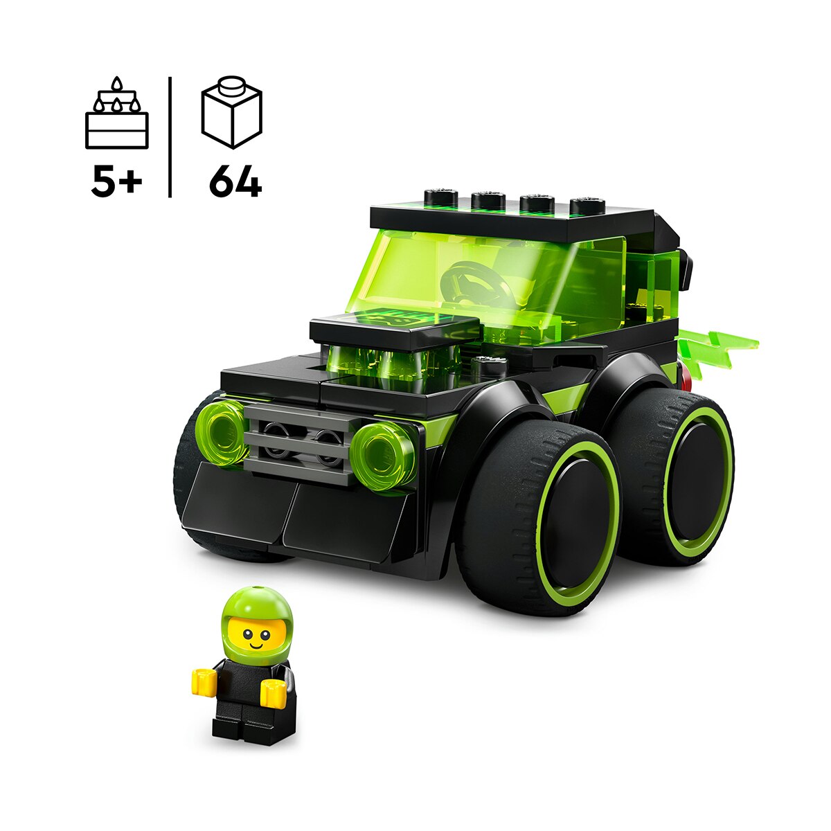 Juego de construcción Vehículos: Coche de Carreras de Videojuego LEGO City Brick Rides - 60484 4