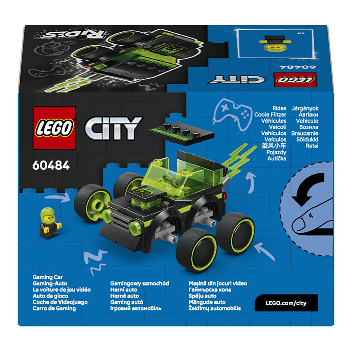 Juego de construcción Vehículos: Coche de Carreras de Videojuego LEGO City Brick Rides - 60484 9