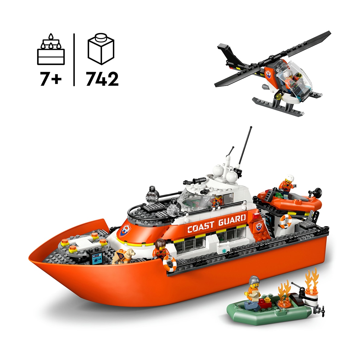 Juego de construcción Barco y Helicóptero de Rescate de Guardacostas LEGO City Exploration - 60504 4
