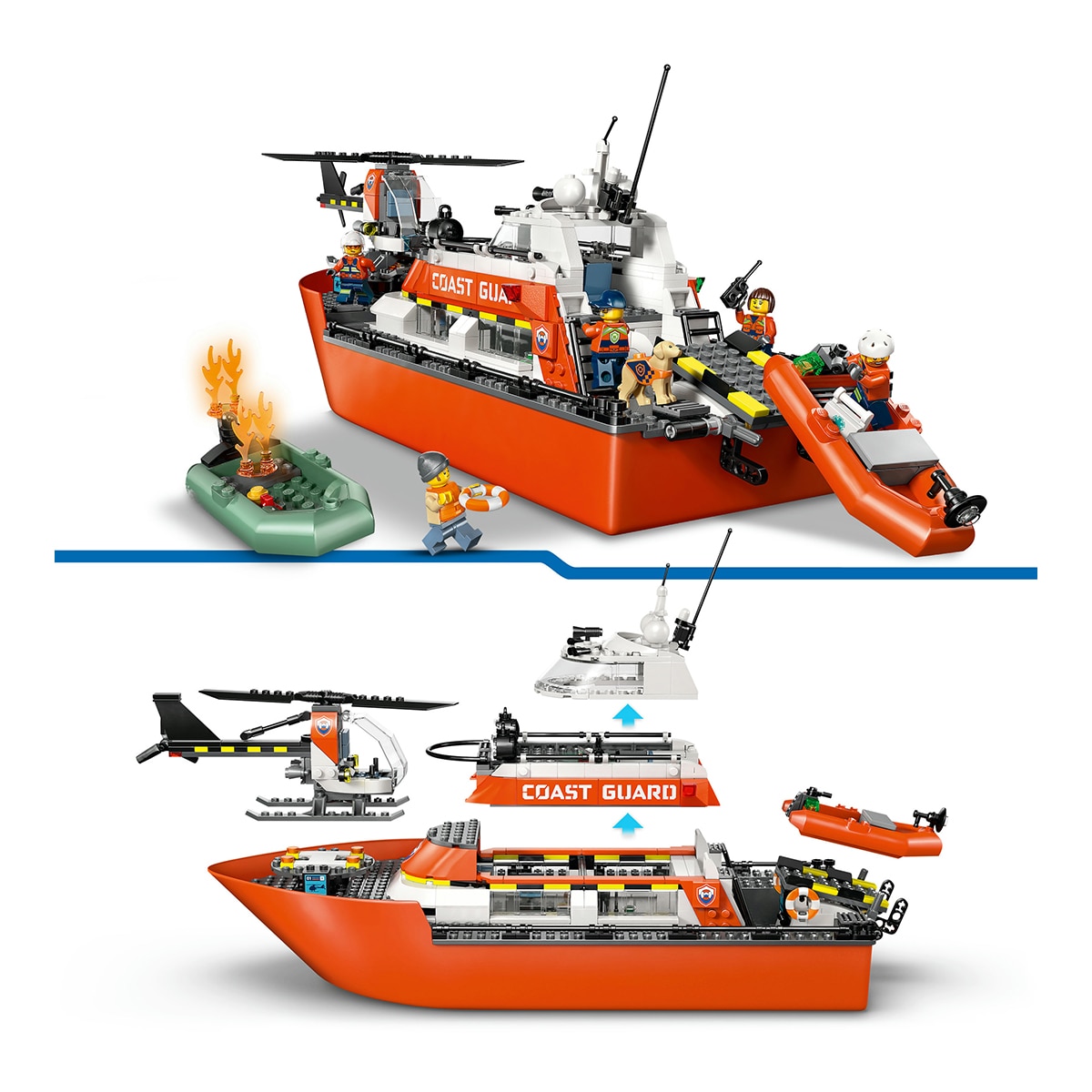 Juego de construcción Barco y Helicóptero de Rescate de Guardacostas LEGO City Exploration - 60504 5