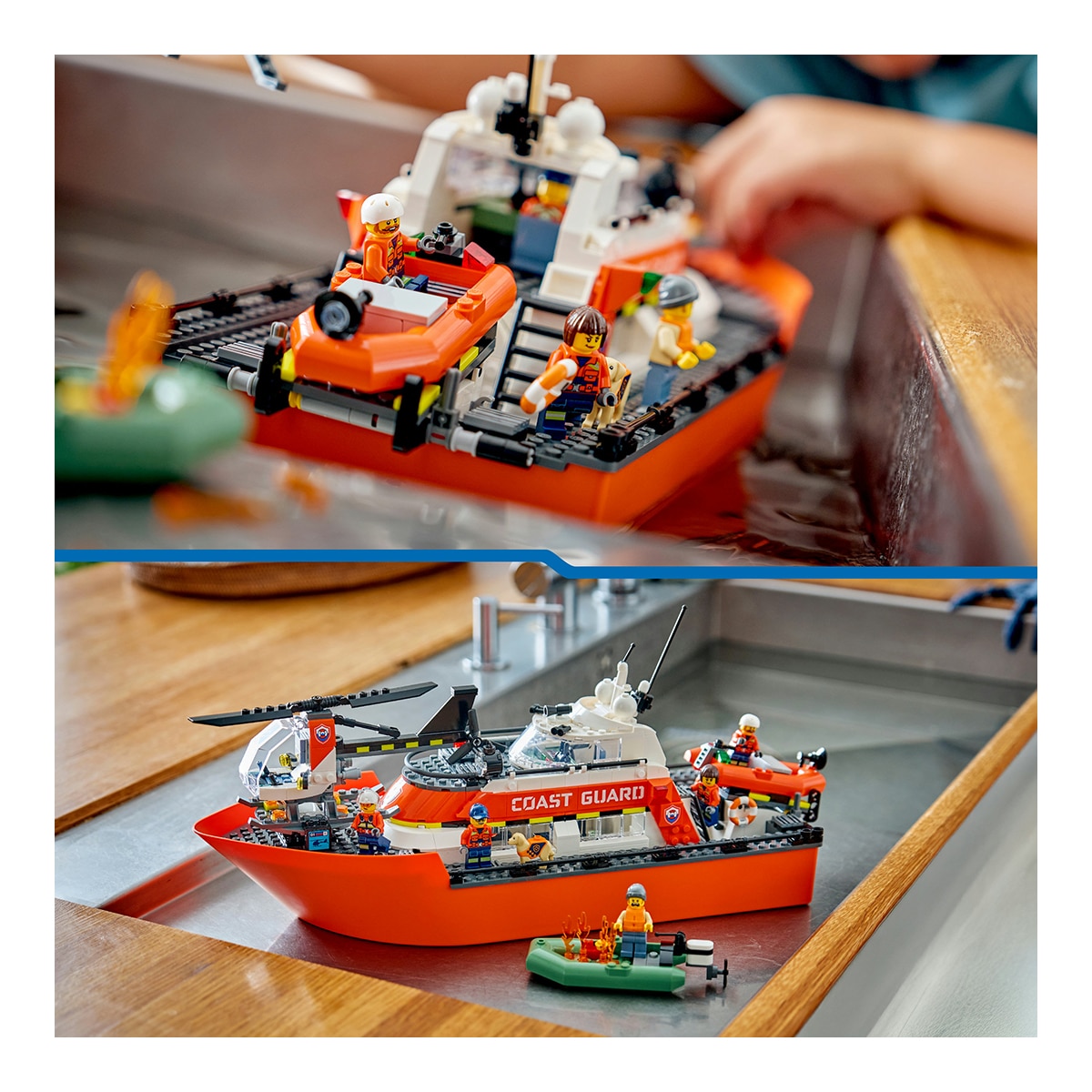 Juego de construcción Barco y Helicóptero de Rescate de Guardacostas LEGO City Exploration - 60504 7