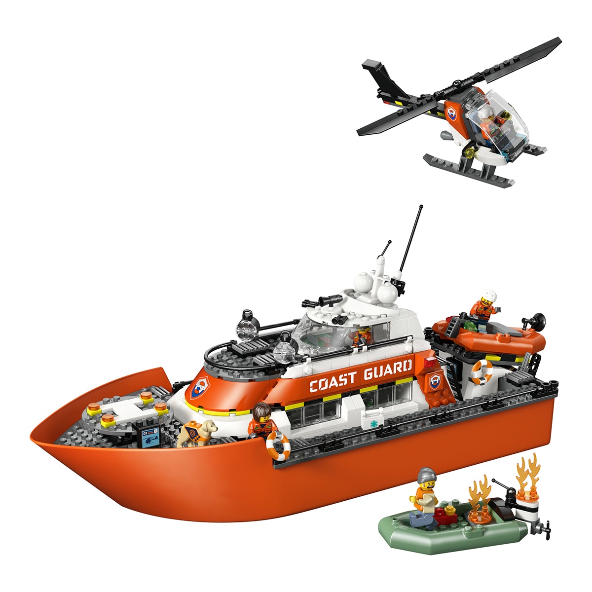 Juego de construcción Barco y Helicóptero de Rescate de Guardacostas LEGO City Exploration - 60504 8