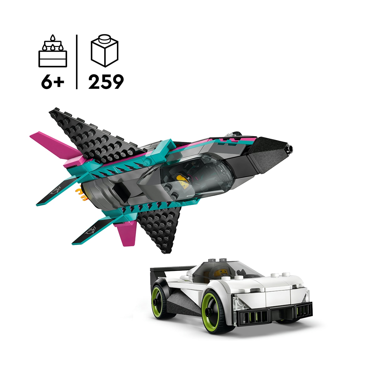 Juego de construcción Jet vs. Coche LEGO City Great Vehicles - 60489 4