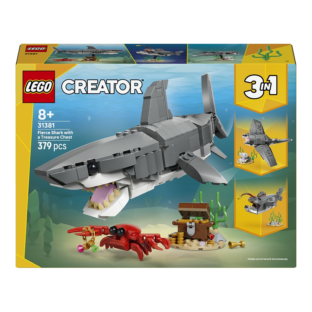 LEGO – Juego de construcción Feroz Tiburón con Cofre del Tesoro LEGO Creator – 31381.