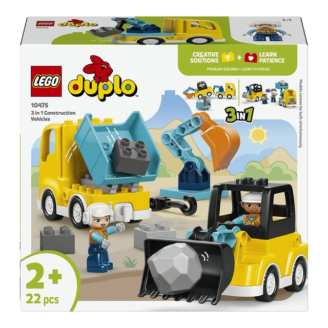 Imagen 0 de Juego de construcción Vehículos de Construcción “3 en 1” LEGO DUPLO Town - 10475