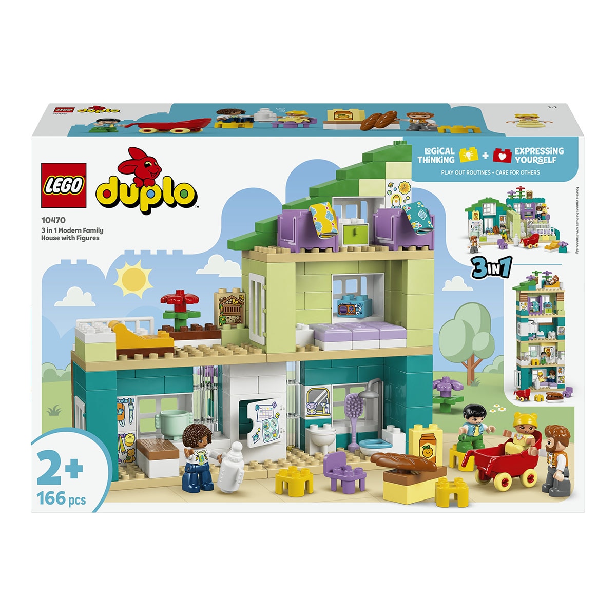 LEGO – Juego de construcción Casa Familiar Moderna “3 en 1” con Figuras LEGO DUPLO Town – 10470.