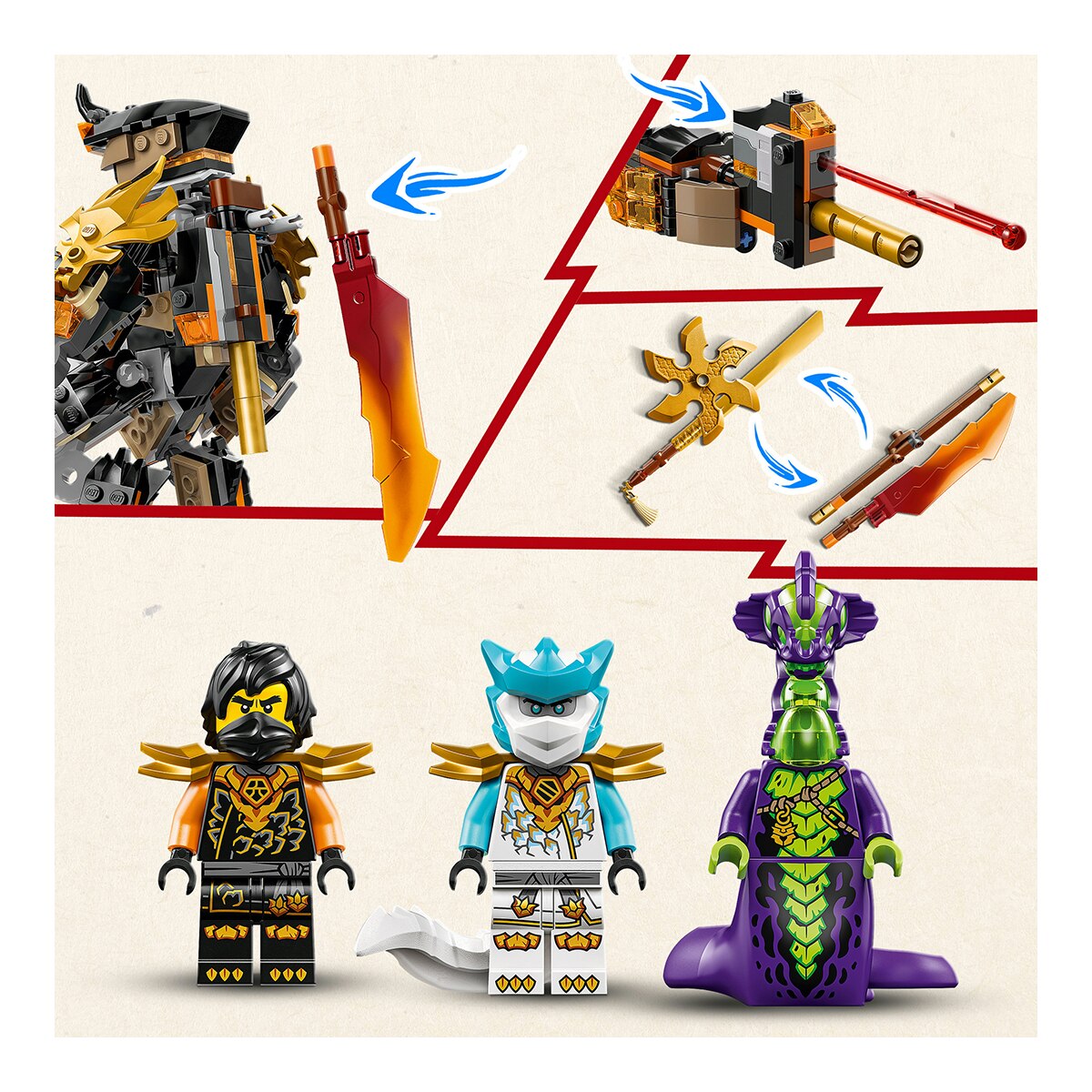 Juego de construcción Meca de Misión de Cole y Zane Dragón LEGO Ninjago - 71854 6