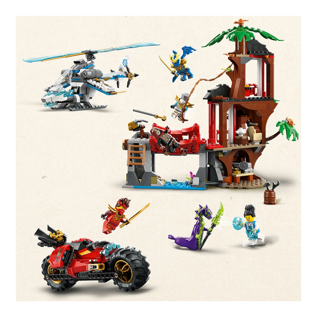 Juego de construcción Batalla de Vehículos Ninja Junto a la Casa del Árbol LEGO Ninjago - 71857 5