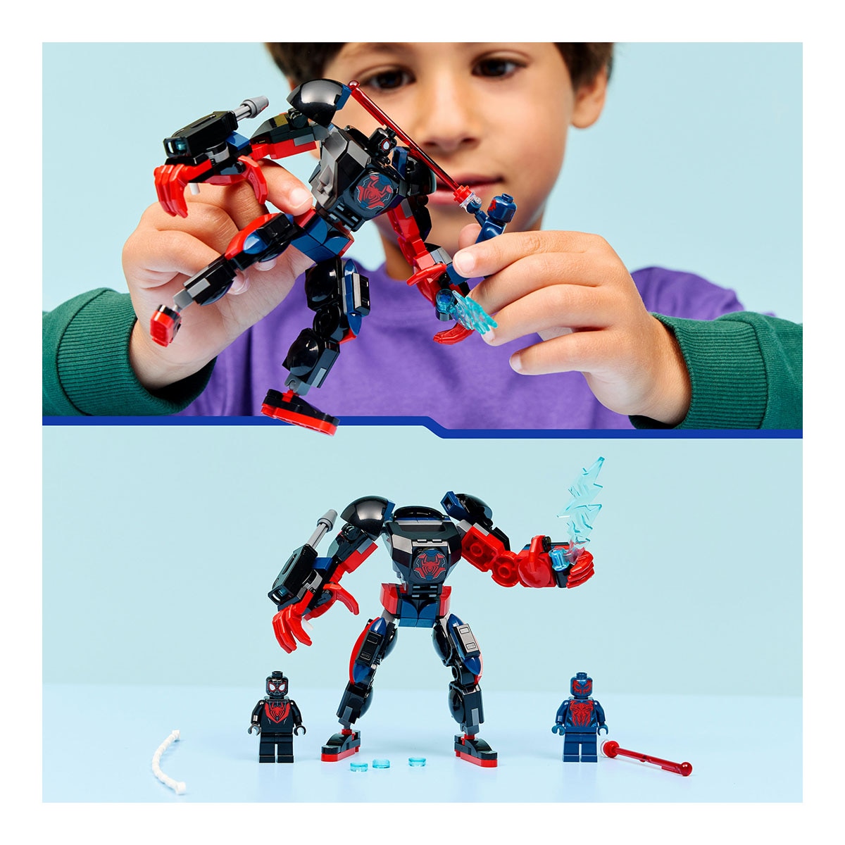 Juego de construcción Armadura Robótica de Miles Morales vs. Spider-Man 2099 LEGO Super Heroes Marvel - 76337 7