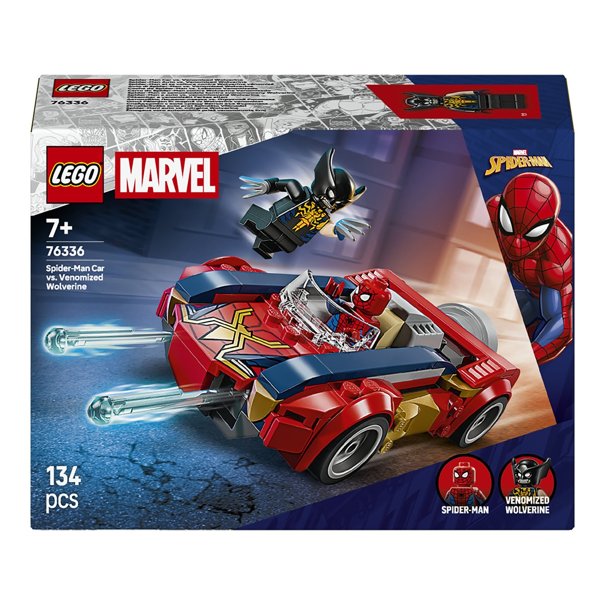 Imagen 0 de Juego de construcción Coche de Spider-Man vs. Lobezno Venomizado LEGO Super Heroes Marvel - 76336