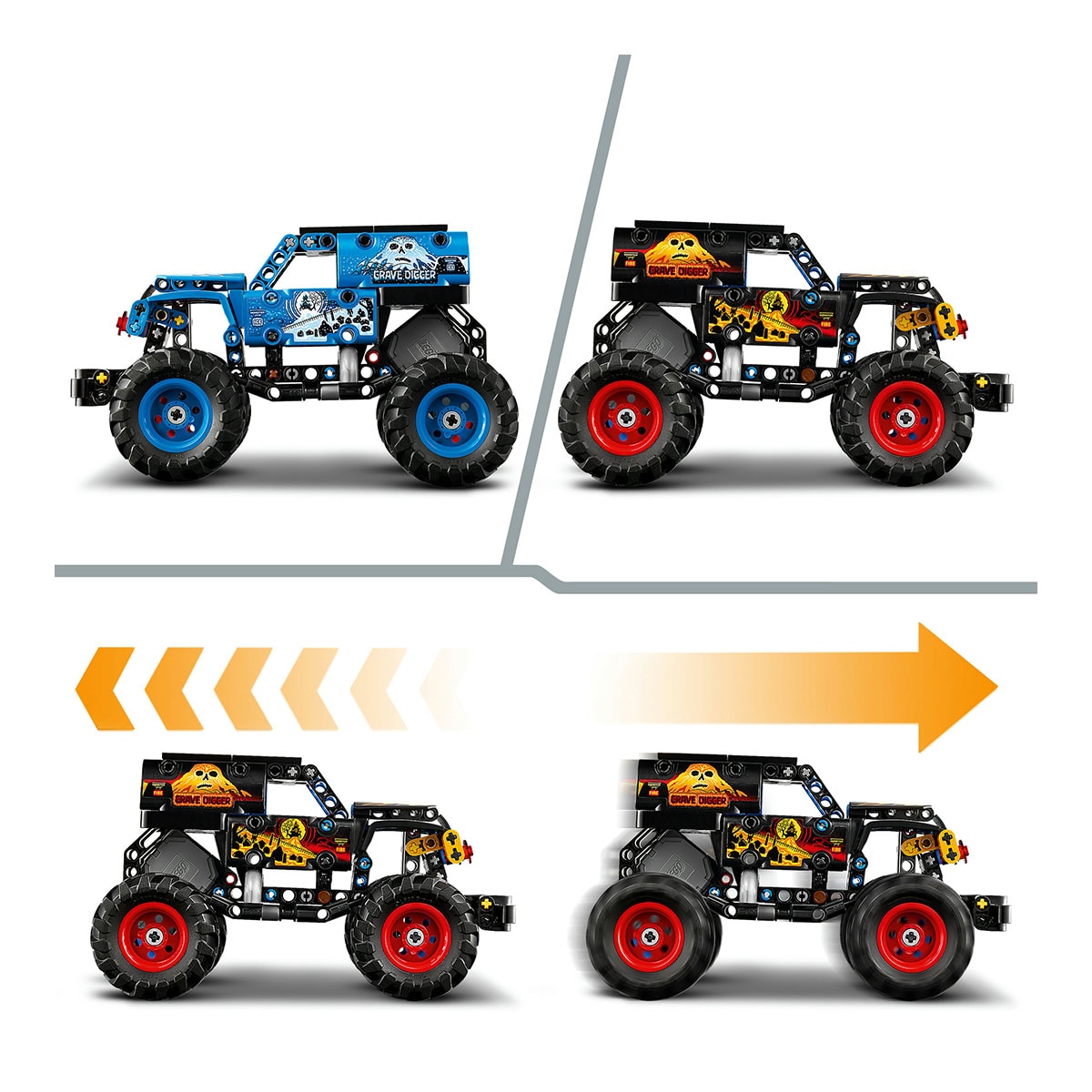 Juego de construcción Monster Jam™ Grave Digger™ Fuego y Hielo LEGO Technic - 42219 6