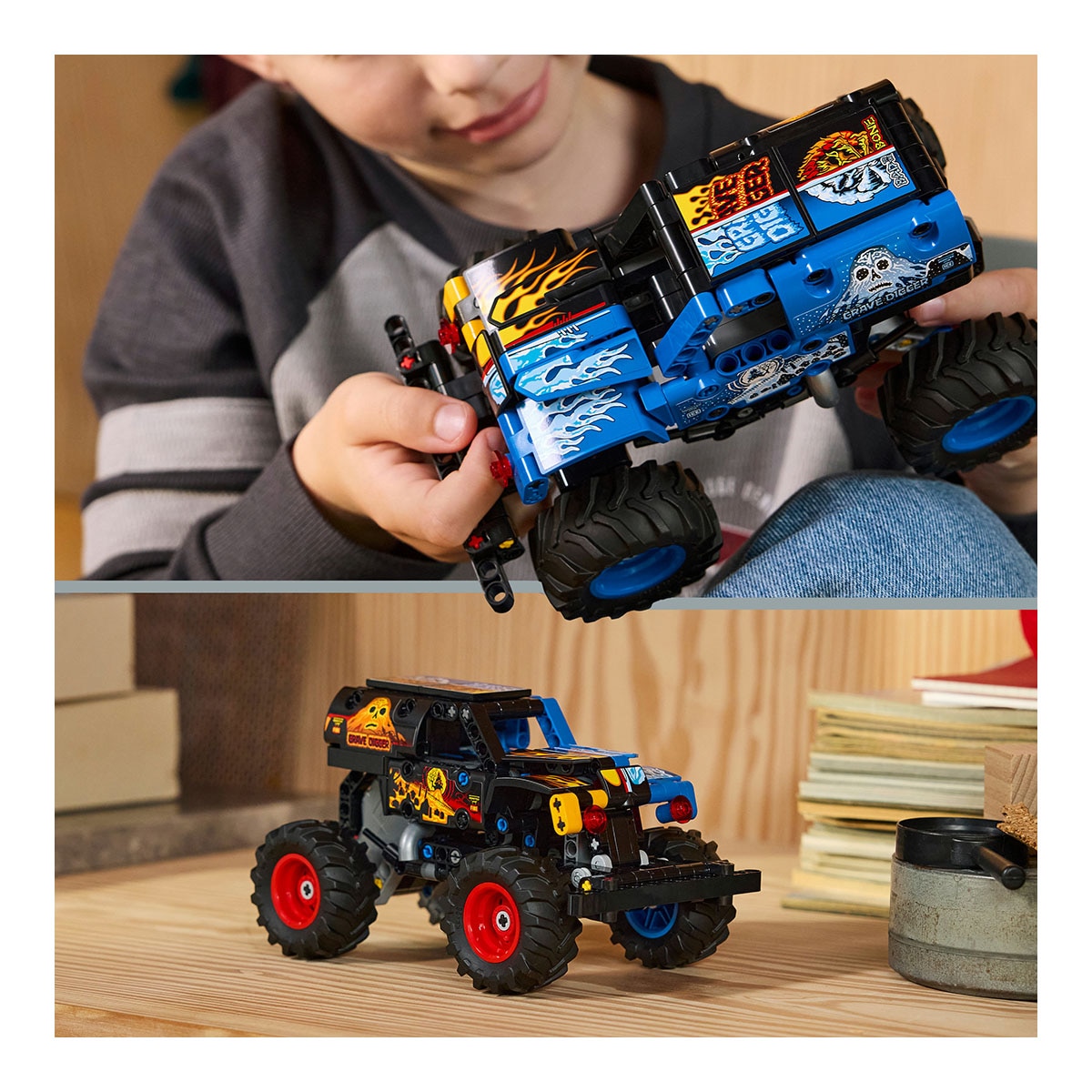 Juego de construcción Monster Jam™ Grave Digger™ Fuego y Hielo LEGO Technic - 42219 7