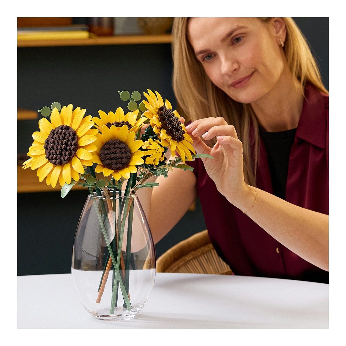 Buquê de Girassóis – Flores de decoração para a casa Lego Botanicals 3
