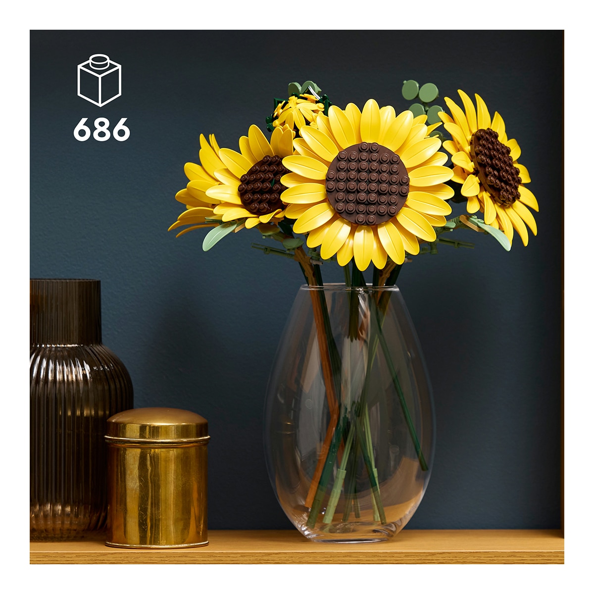 Buquê de Girassóis – Flores de decoração para a casa Lego Botanicals 4
