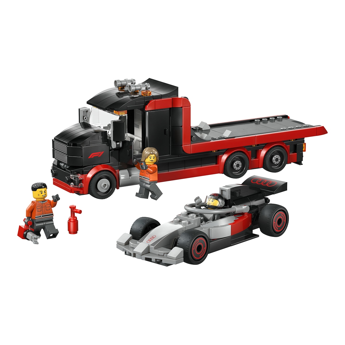 Camião de Exposição de F1® com Carro de Corrida de F1® Audi Lego City 3