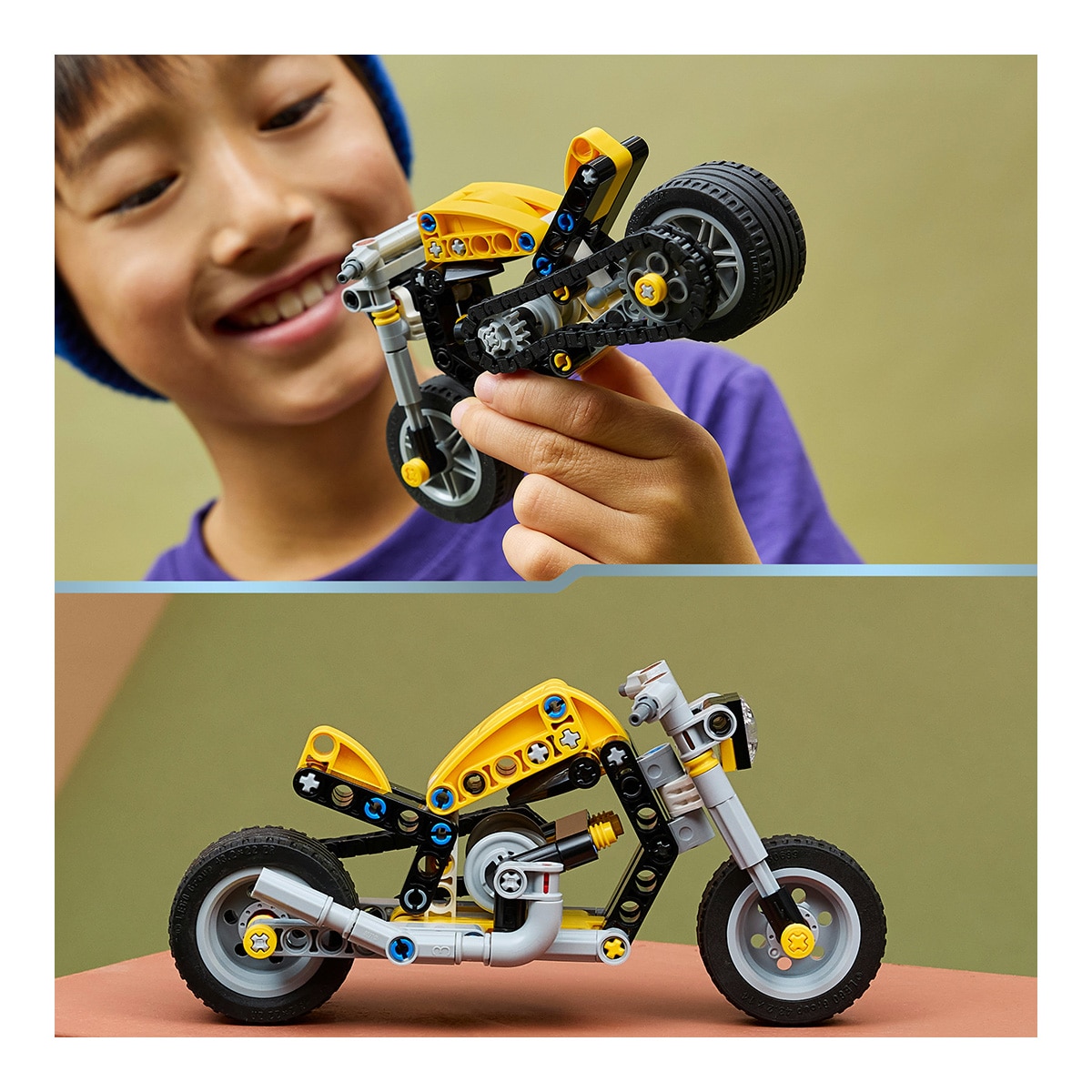 Mota Amarela Lego Technic 7