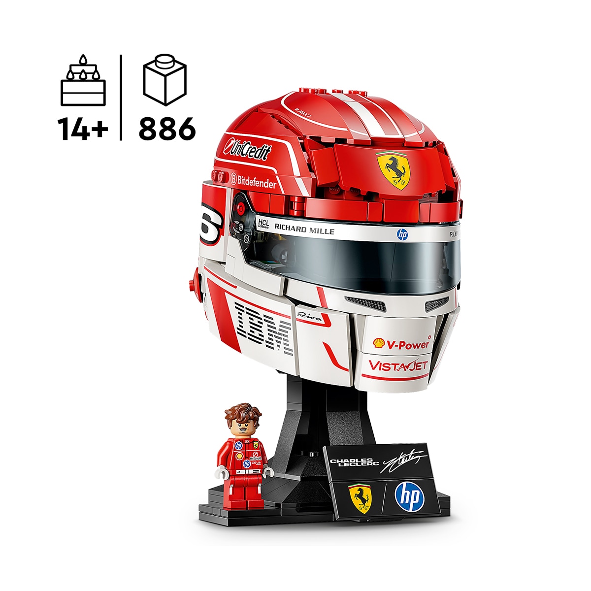 Capacete Scuderia Ferrari HP de Charles Leclerc Lego Editions 2