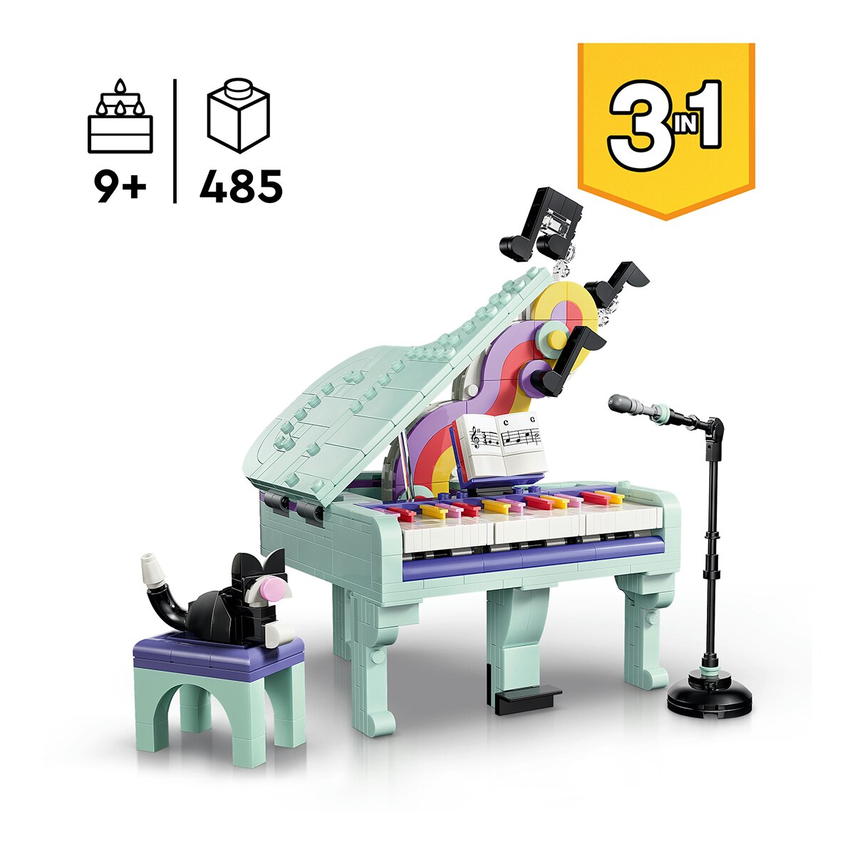 Juego de construcción Piano Musical Decorativo con Gato LEGO Creator - 31392 2