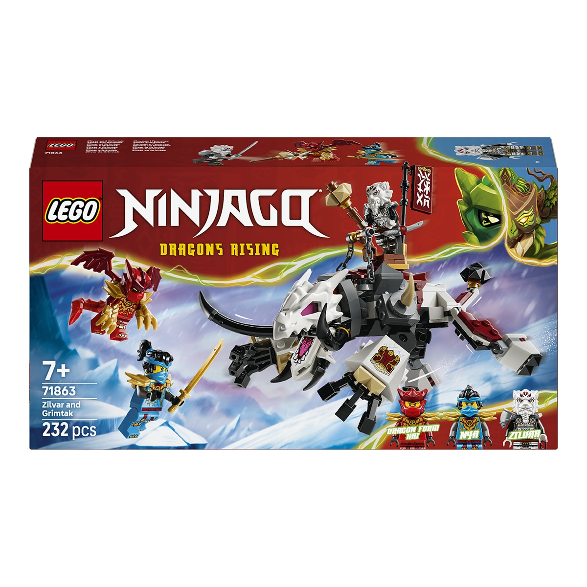 Juego de construcción Zilvar y Bestia Dragón Grimtak LEGO Ninjago
