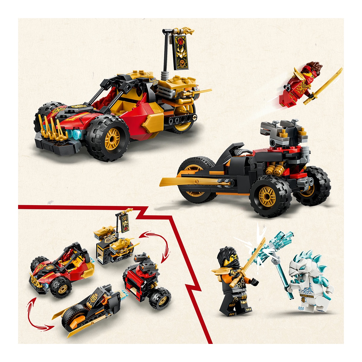 Veículos Combinadores do Kai e do Cole LEGO® NINJAGO® 4