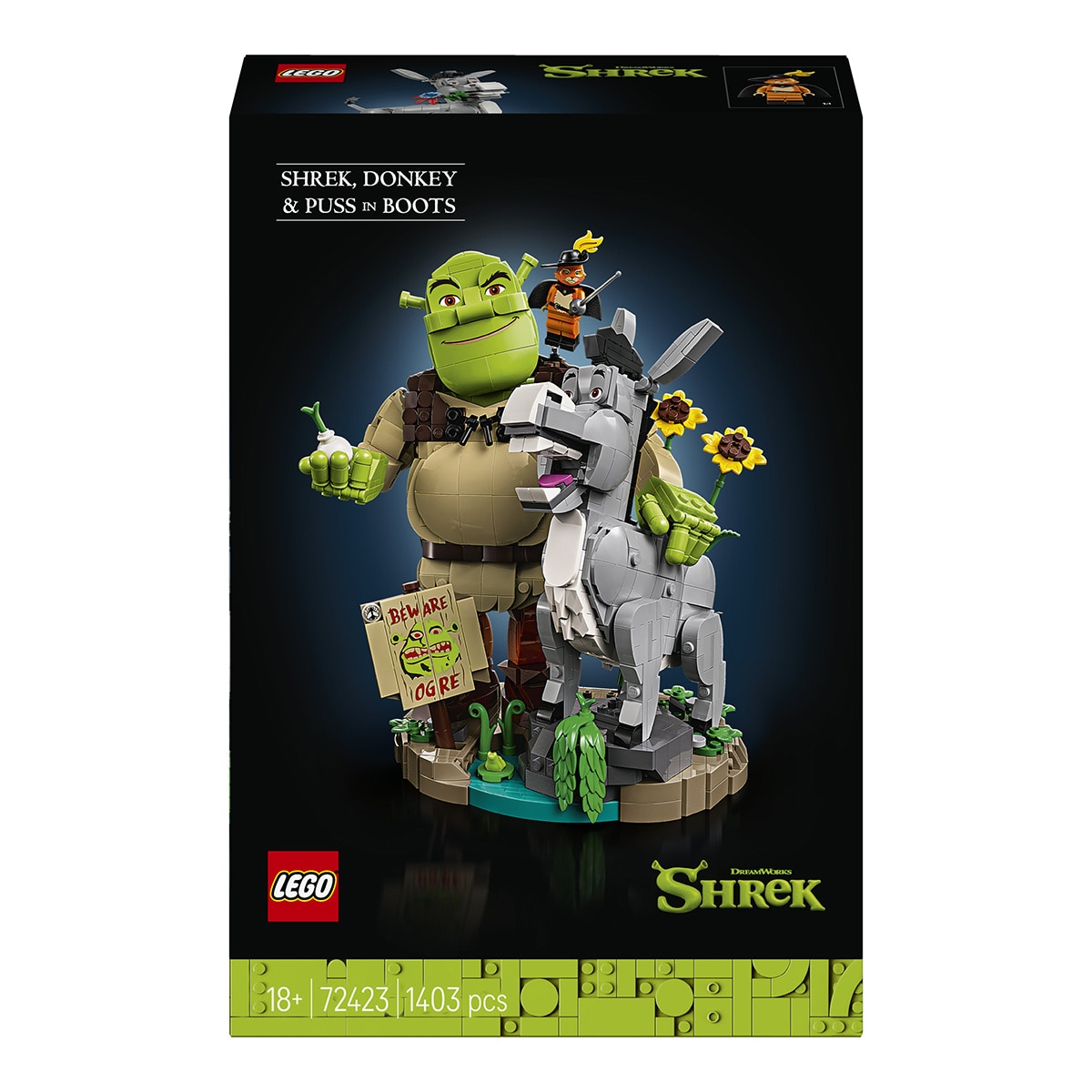 Imagen 0 de Juego de construcción Shrek, Asno y Gato con Botas - LEGO Shrek - 72423