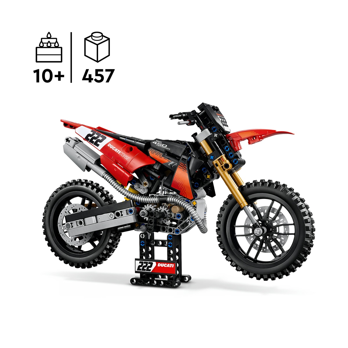 Mota Ducati Desmo450 MX Factory LEGO® Technic 3