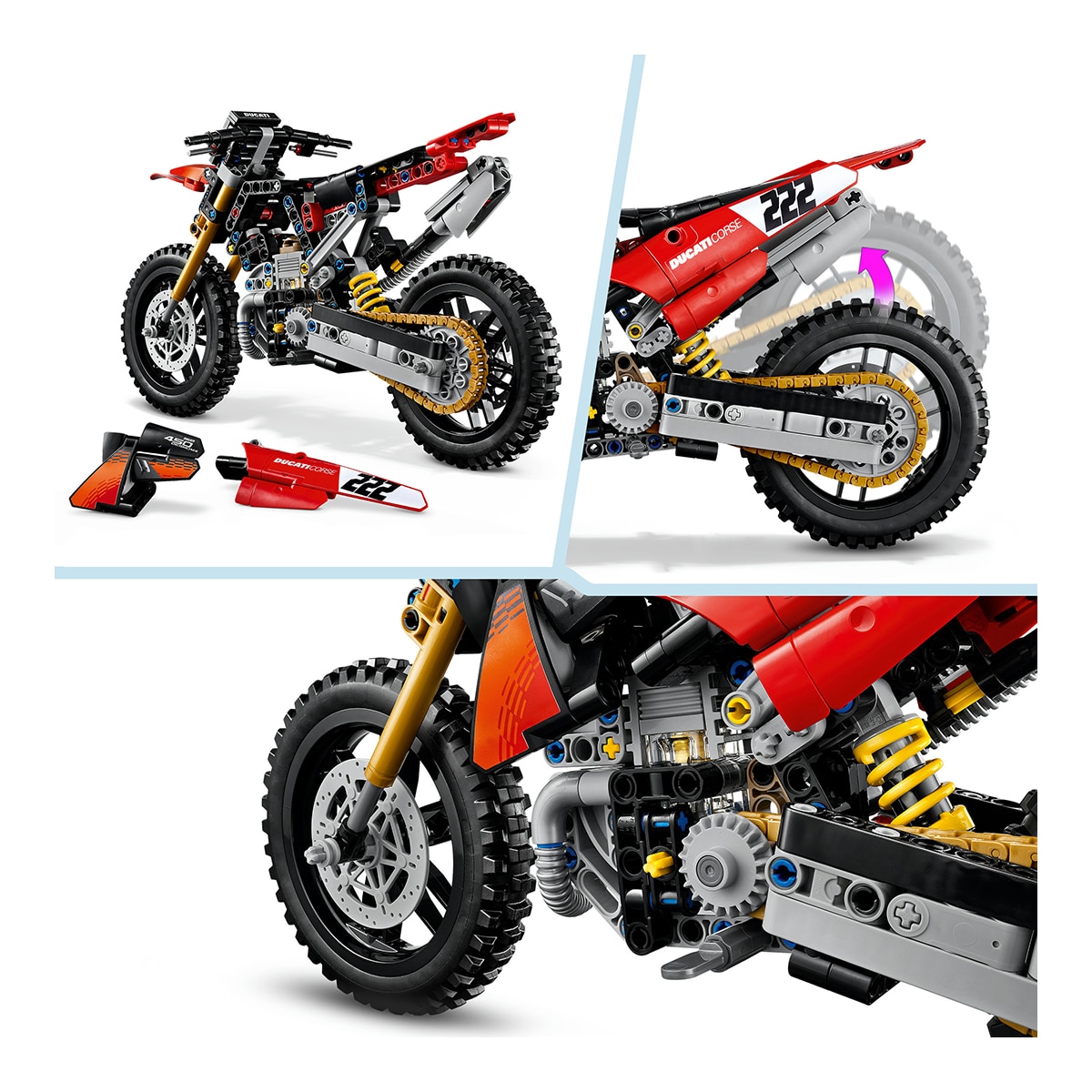 Mota Ducati Desmo450 MX Factory LEGO® Technic 5