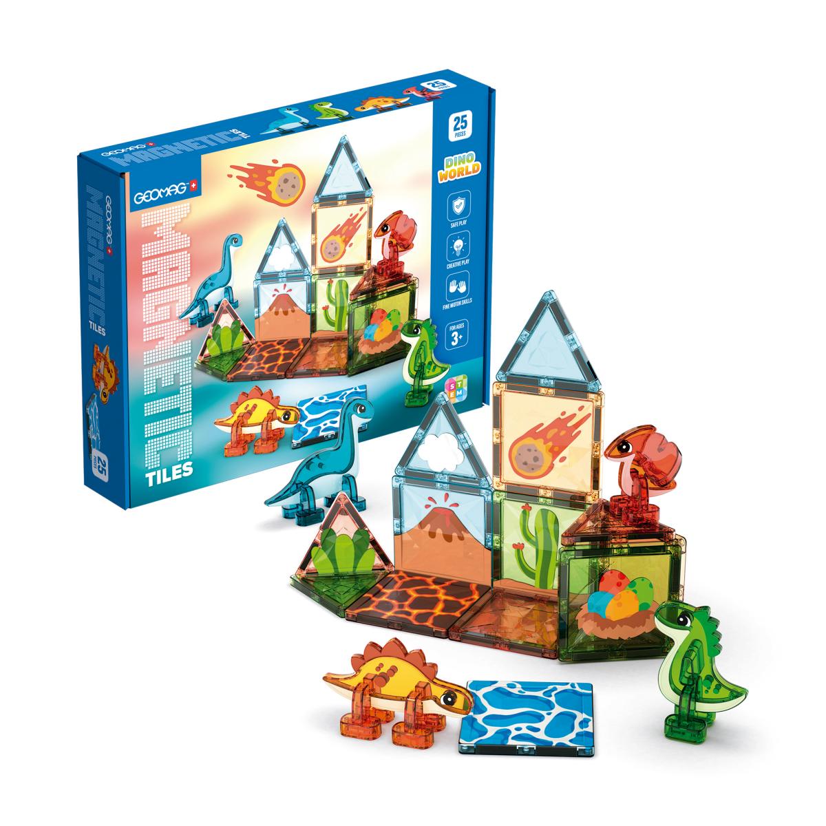 Imagen 0 de Rompecabezas Magnetic Tiles Dino World 25 Geomag