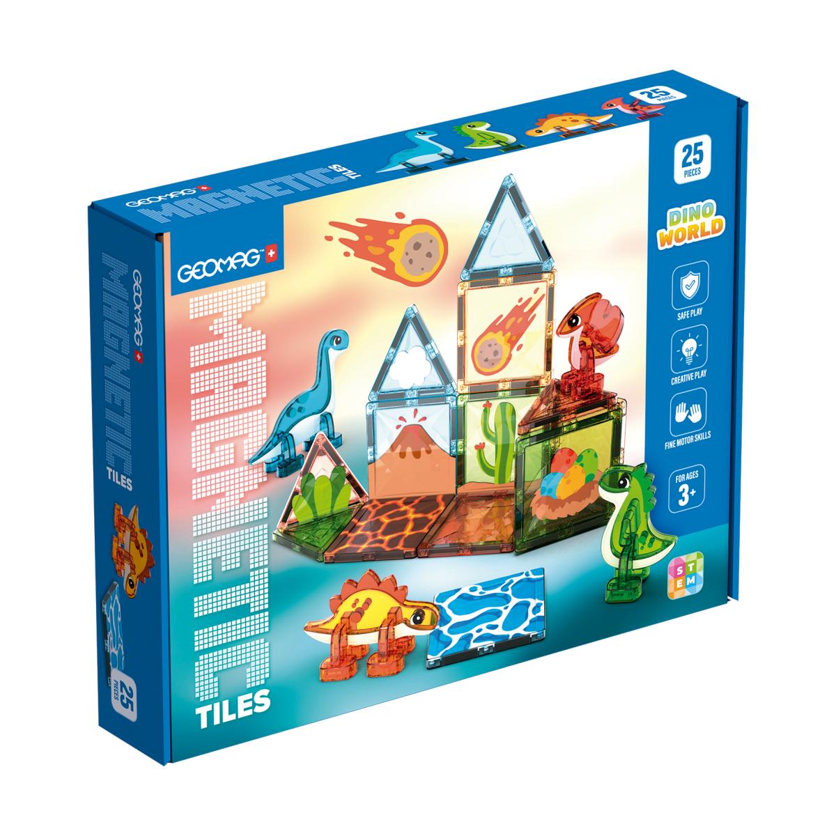 Rompecabezas Magnetic Tiles Dino World 25 Geomag 2
