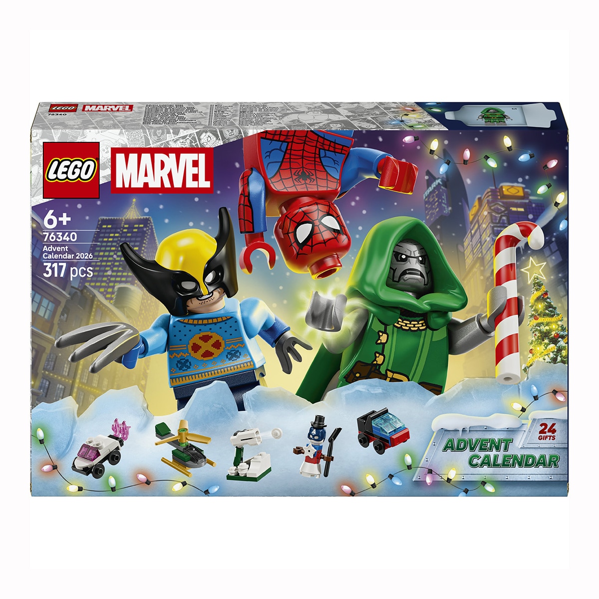 LEGO - Juego de construcción Calendario de Adviento 2026 - LEGO Super Heroes Marvel - 76340.
