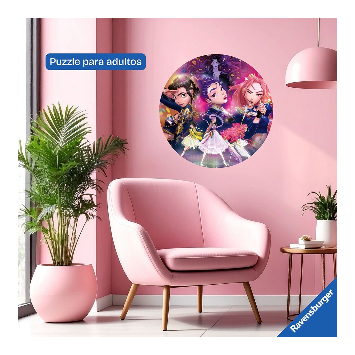 Puzzle Adulto 500 piezas Redondo K Pop Demon Hunters Ravensburger 3