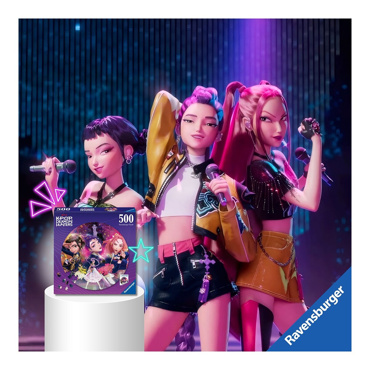 Puzzle Adulto 500 piezas Redondo K Pop Demon Hunters Ravensburger 5
