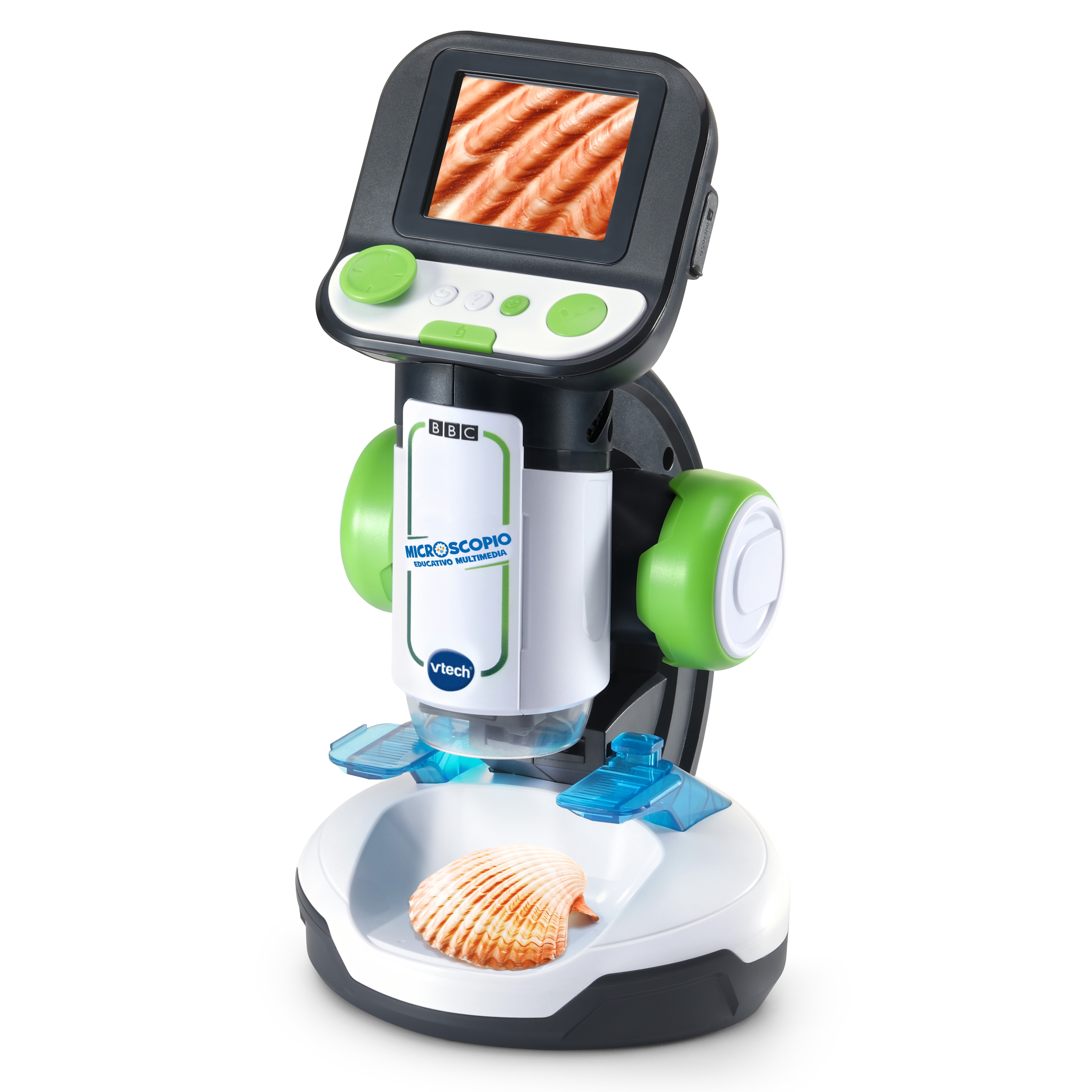 Microscopio educativo multimedia, Microscopio interactivo con pantalla y + 240 imágenes y vídeos de la BBC VTech 10