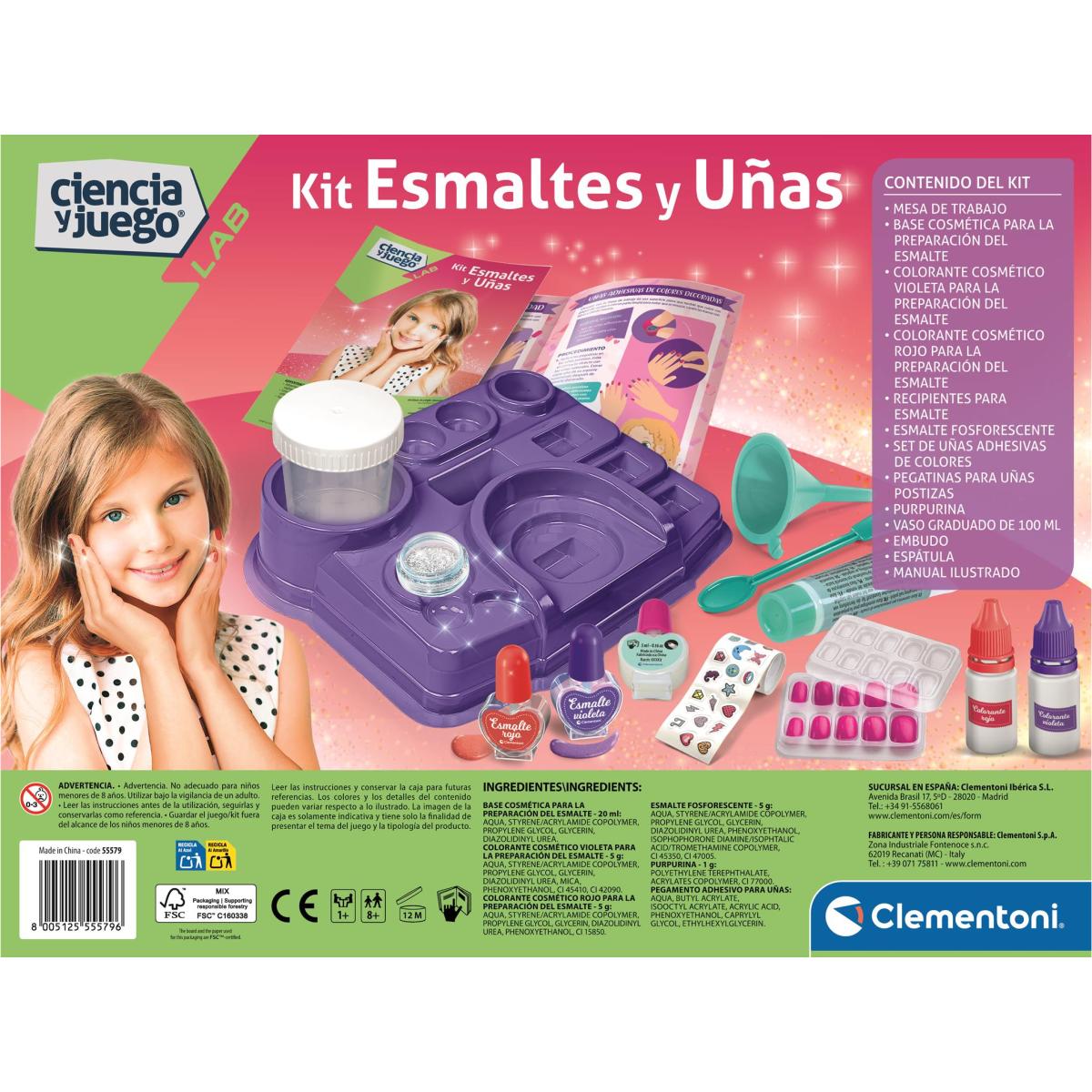 Juego Kit Esmaltes y Uñas Ciencia y Juego Clementoni 4