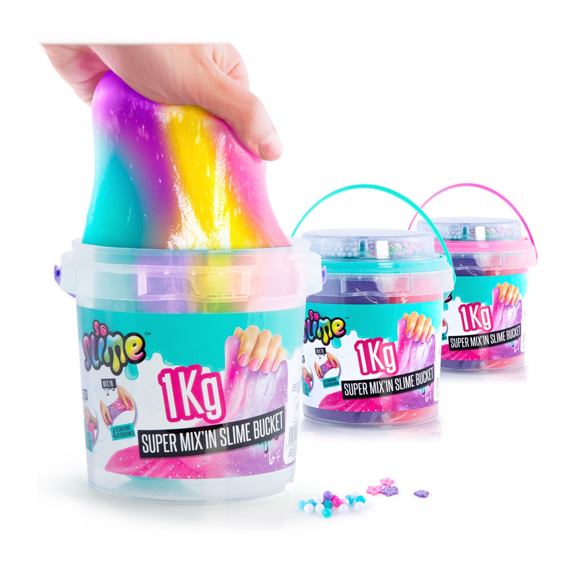 Imagen 0 de Juguete moldeable Super cubo Slime gigante con decoraciones SO SLIME