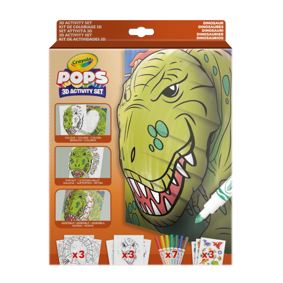 Set de actividades Color Pops 3D Dinosaurs Crayola 1