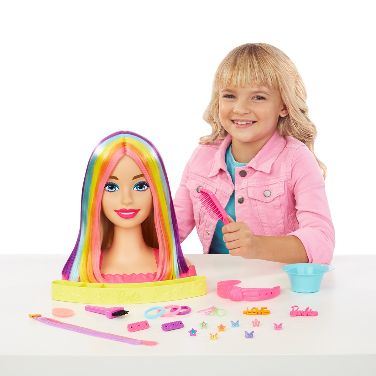 Barbie Totally Hair Cabeza para peinar rubia Color Reveal 2
