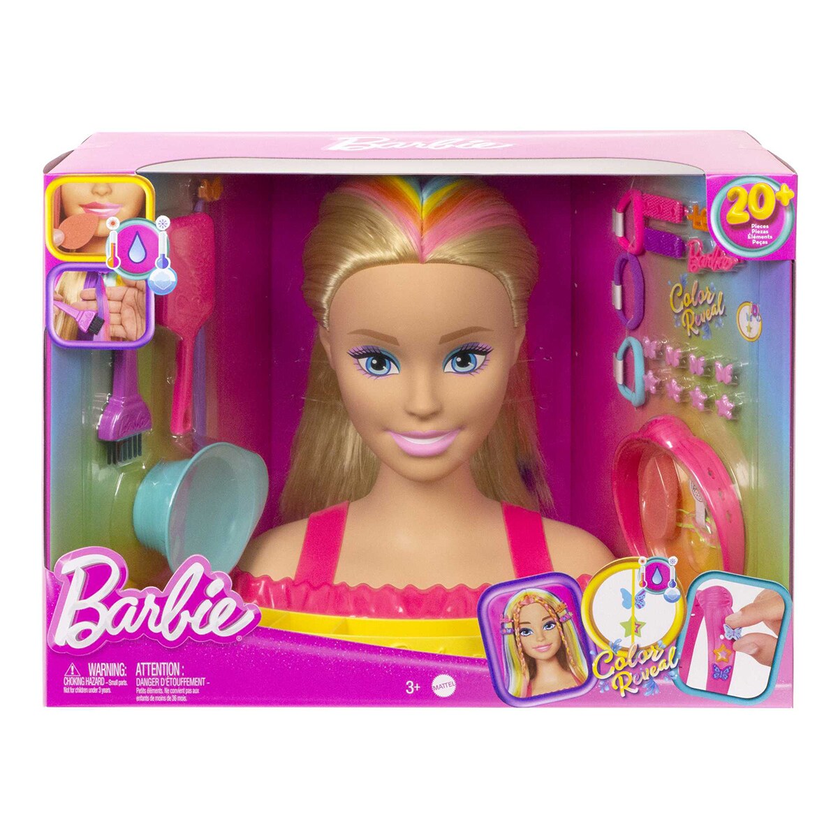 Barbie Totally Hair Cabeza para peinar rubia Color Reveal 6