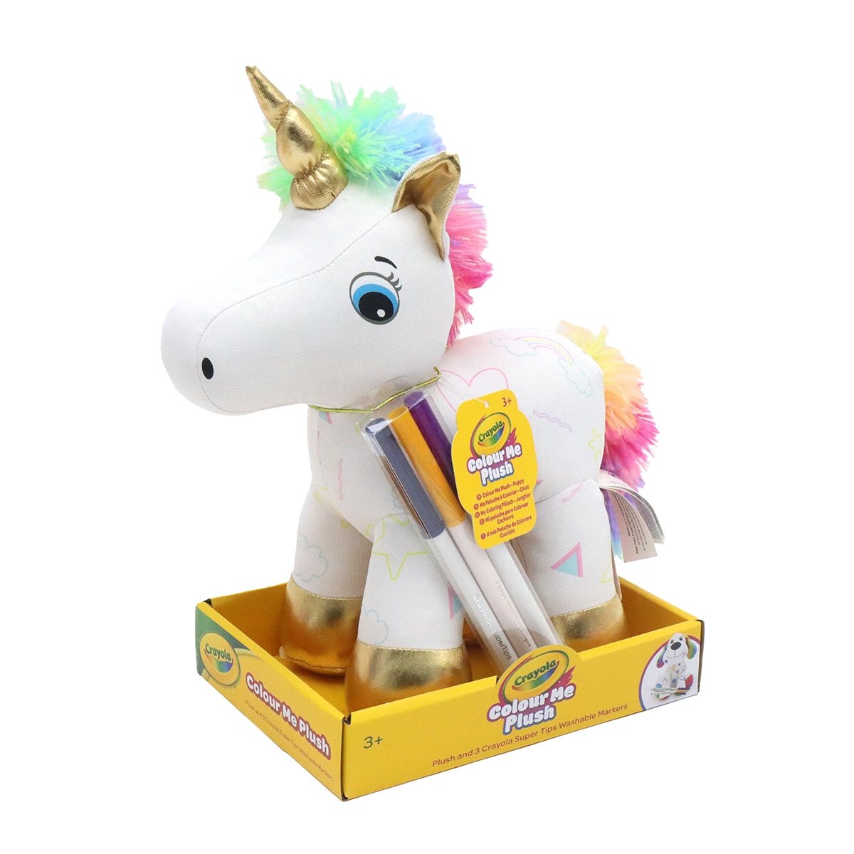Crayola - Colorea tu Peluche Unicornio 3 rotuladores Crayola