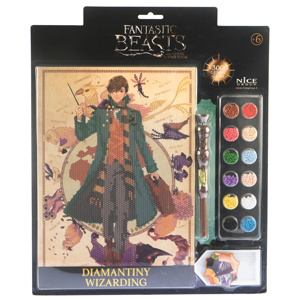 Diamantiny Harry Potter 21017 – Wizarding Stand samen huis van Hogwarts – mozaïekset – activiteiten Crystal Art Diamond Painting 1 x A4 afbeelding, meerkleurig, 21 x 29,7 cm